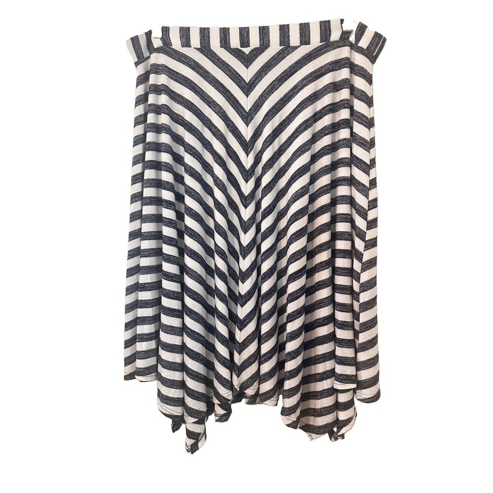 Gap Women’s Skirt Blue White Striped Size XL Asymmetrical Hem Pull On